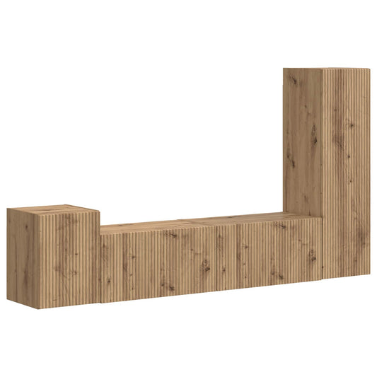 vidaXL Σετ επίπλου τηλεόρασης 4 pcs Artisan Oak Επεξεργασμένο ξύλο