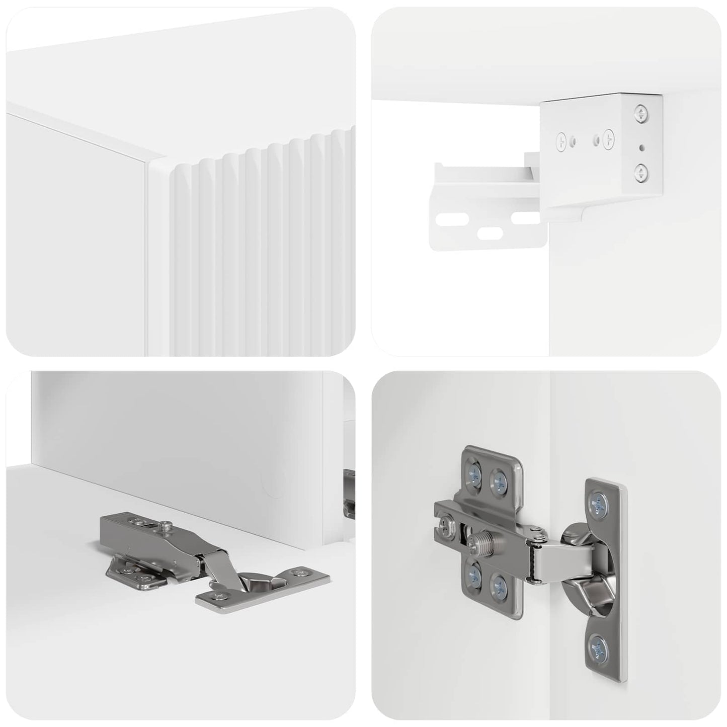 vidaXL Σετ επίπλου τηλεόρασης Επιτοίχιο 3 pcs Λευκό Επεξεργασμένο ξύλο