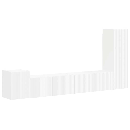 vidaXL Σετ επίπλου τηλεόρασης Επιτοίχιο 3 pcs Λευκό Επεξεργασμένο ξύλο