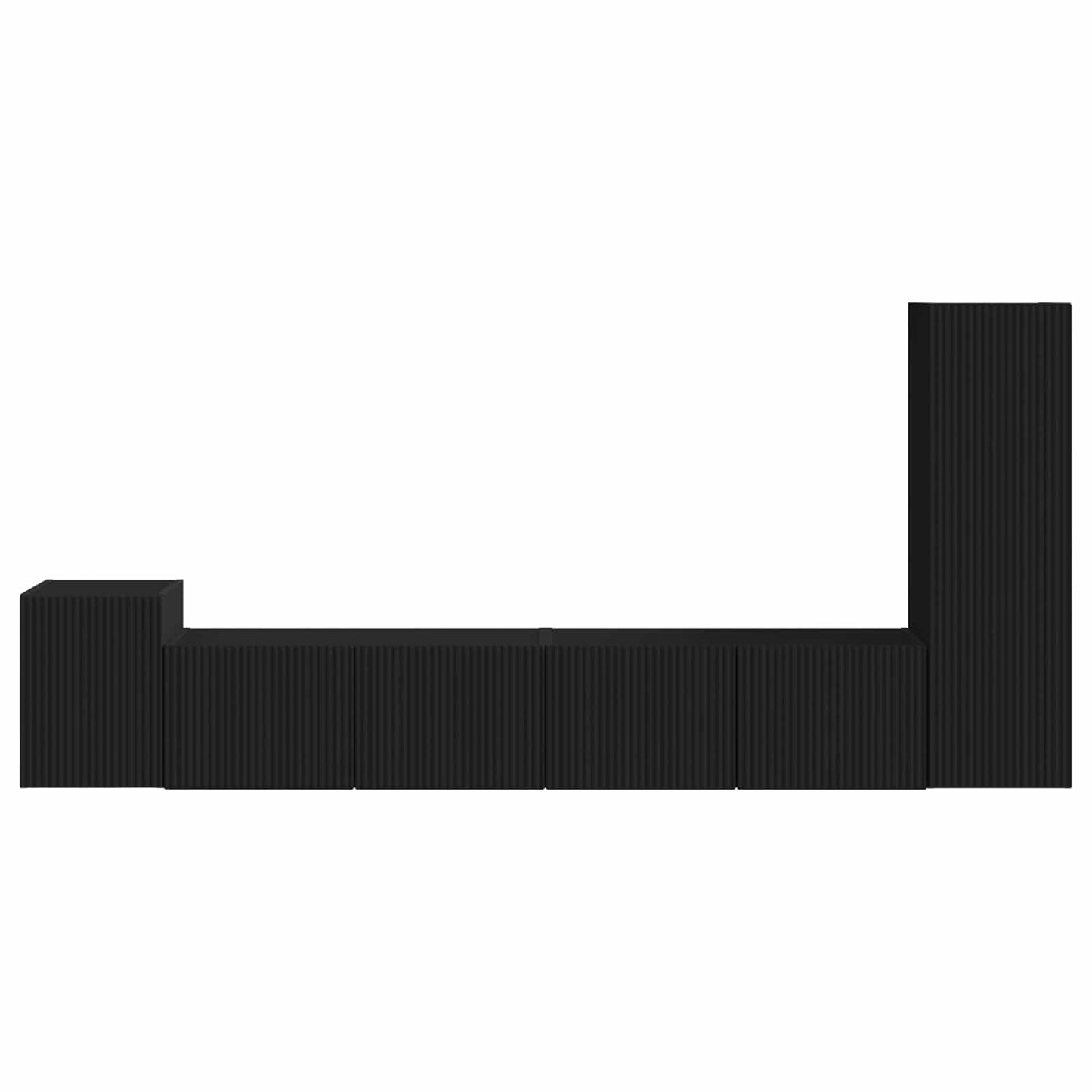 vidaXL Σετ επίπλου τηλεόρασης Επιτοίχιο 3 pcs Μαύρο Επεξεργασμένο ξύλο