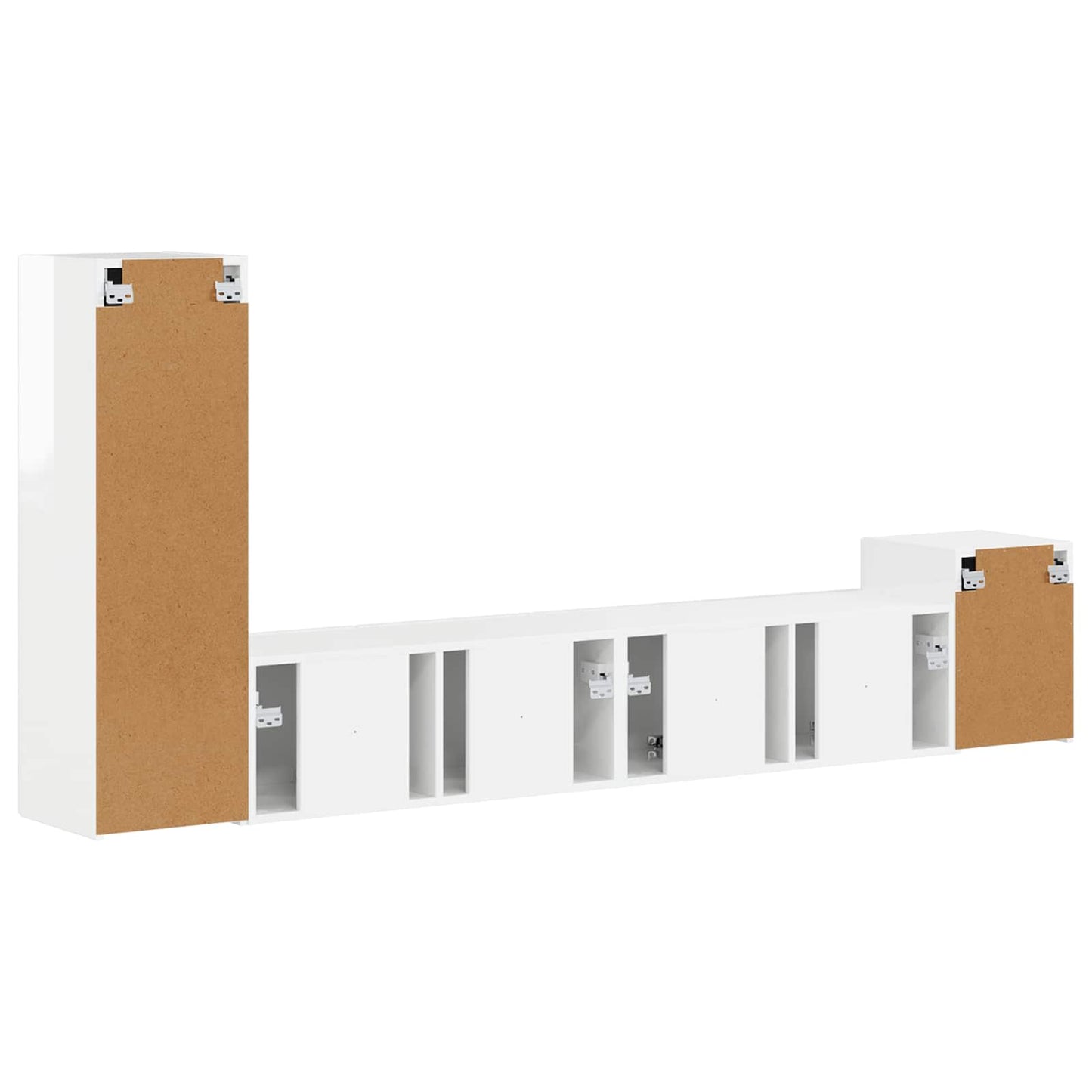 vidaXL Σετ επίπλου τηλεόρασης Επιτοίχιο 3 pcs Υψηλής γυαλάδας λευκό