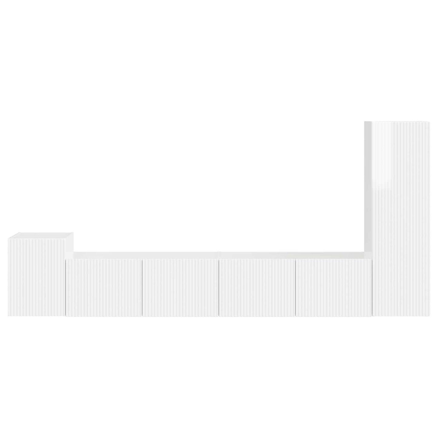 vidaXL Σετ επίπλου τηλεόρασης Επιτοίχιο 3 pcs Υψηλής γυαλάδας λευκό