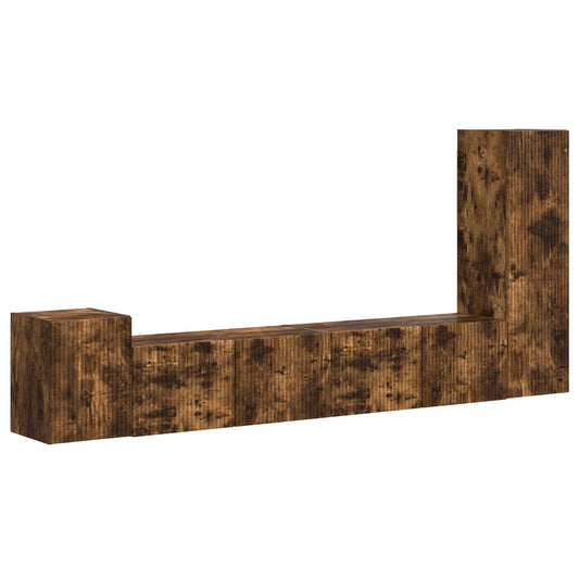 vidaXL Σετ επίπλου τηλεόρασης 3 pcs Καπνιστό Δρύς Επεξεργασμένο ξύλο