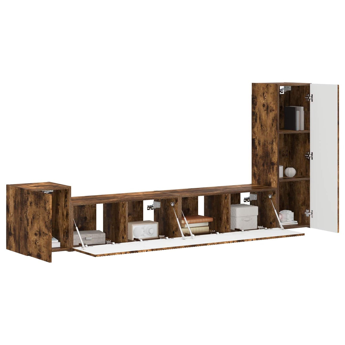 vidaXL Σετ επίπλου τηλεόρασης 3 pcs Καπνιστό Δρύς Επεξεργασμένο ξύλο