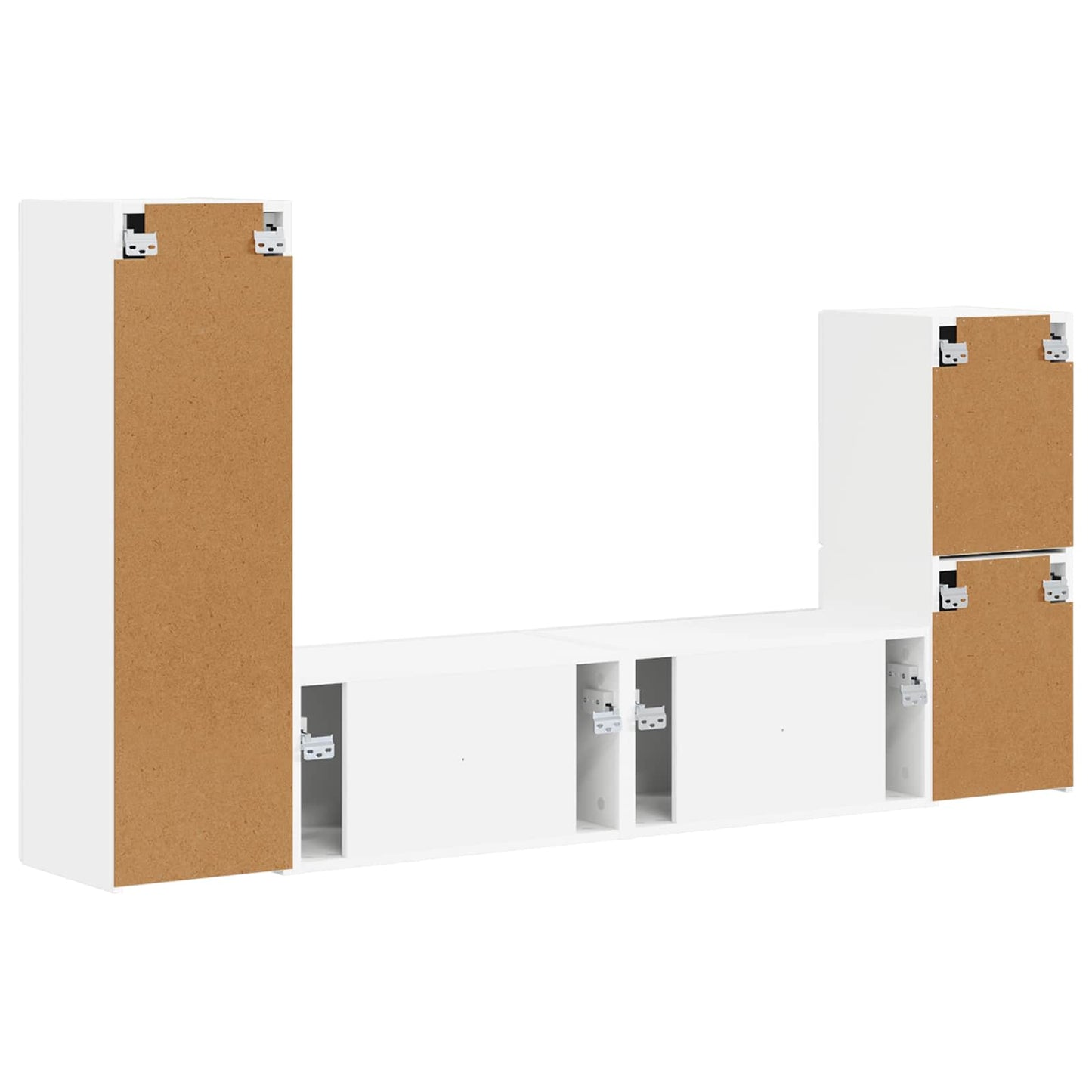 vidaXL Σετ επίπλου τηλεόρασης Επιτοίχιο 4 pcs Λευκό Επεξεργασμένο ξύλο