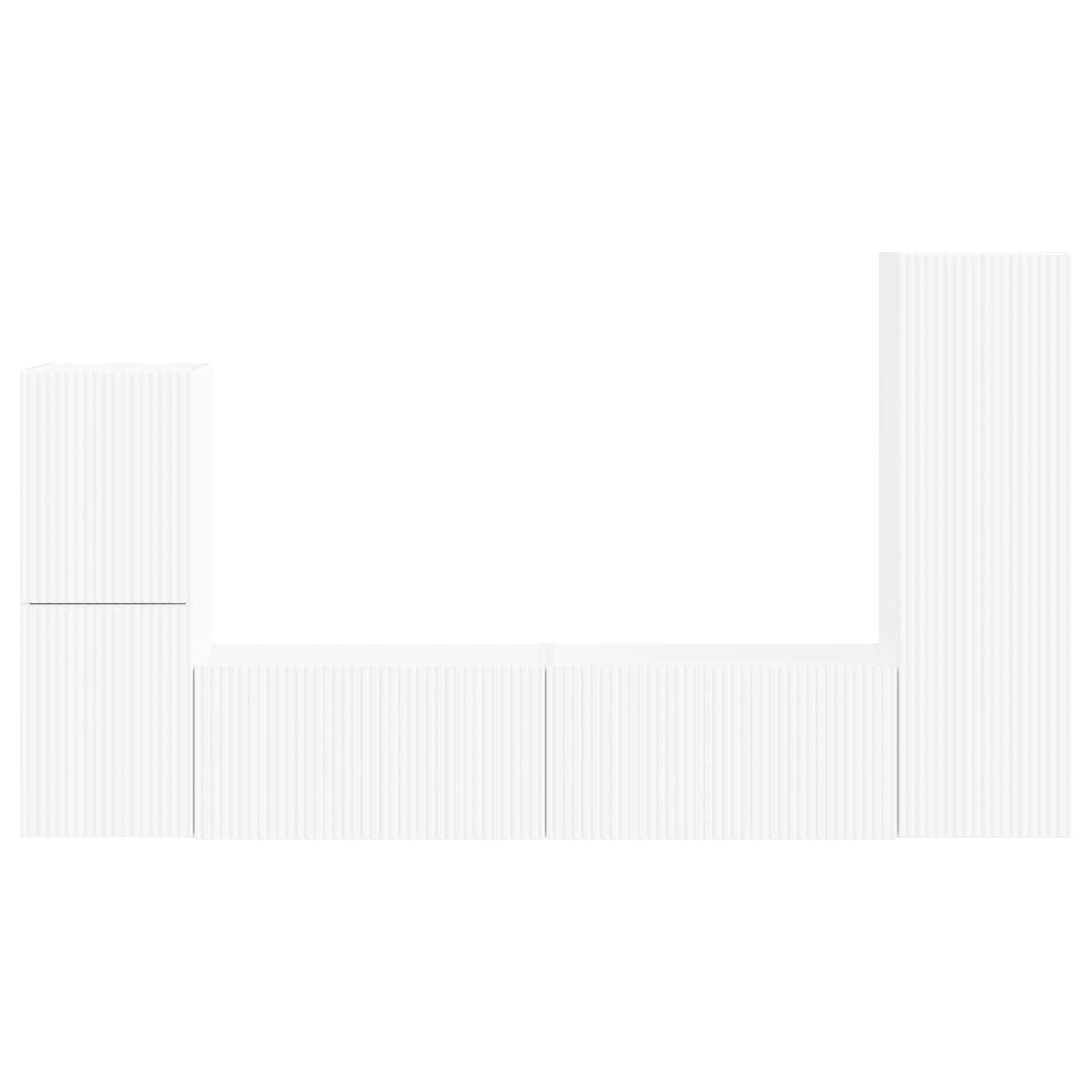 vidaXL Σετ επίπλου τηλεόρασης Επιτοίχιο 4 pcs Λευκό Επεξεργασμένο ξύλο