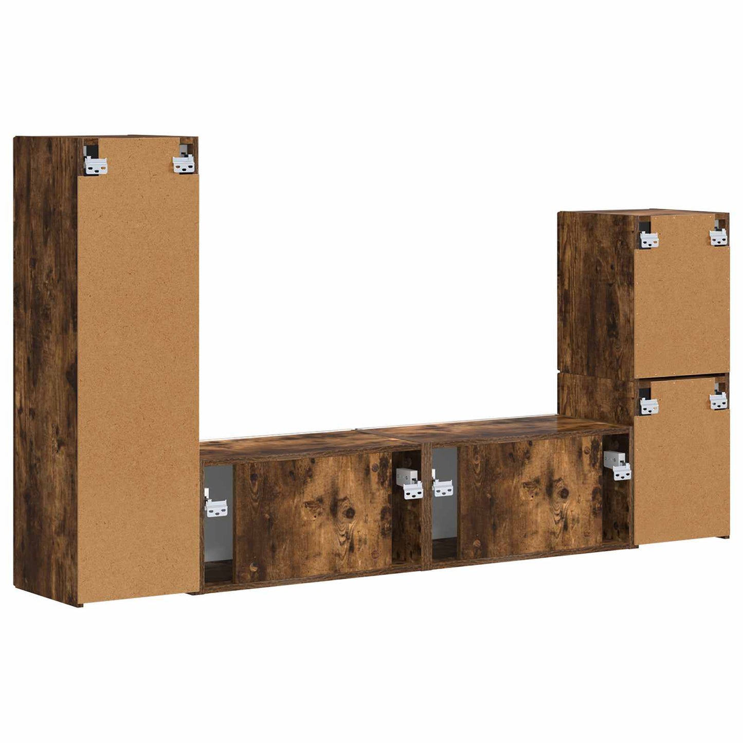 vidaXL Σετ επίπλου τηλεόρασης 4 pcs Καπνιστό Δρύς Επεξεργασμένο ξύλο