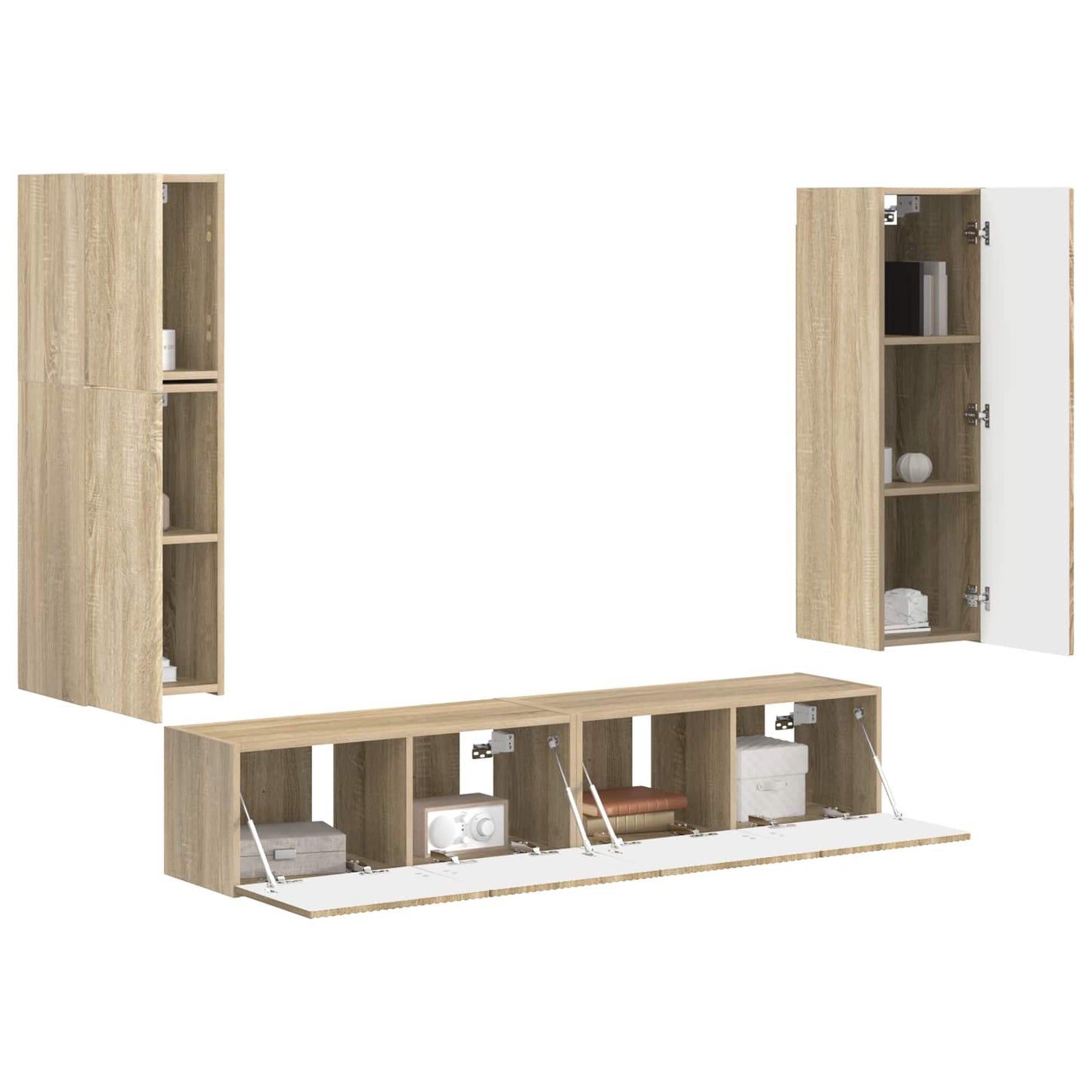 vidaXL Σετ επίπλου τηλεόρασης 4 pcs Δρύς Sonoma Επεξεργασμένο ξύλο