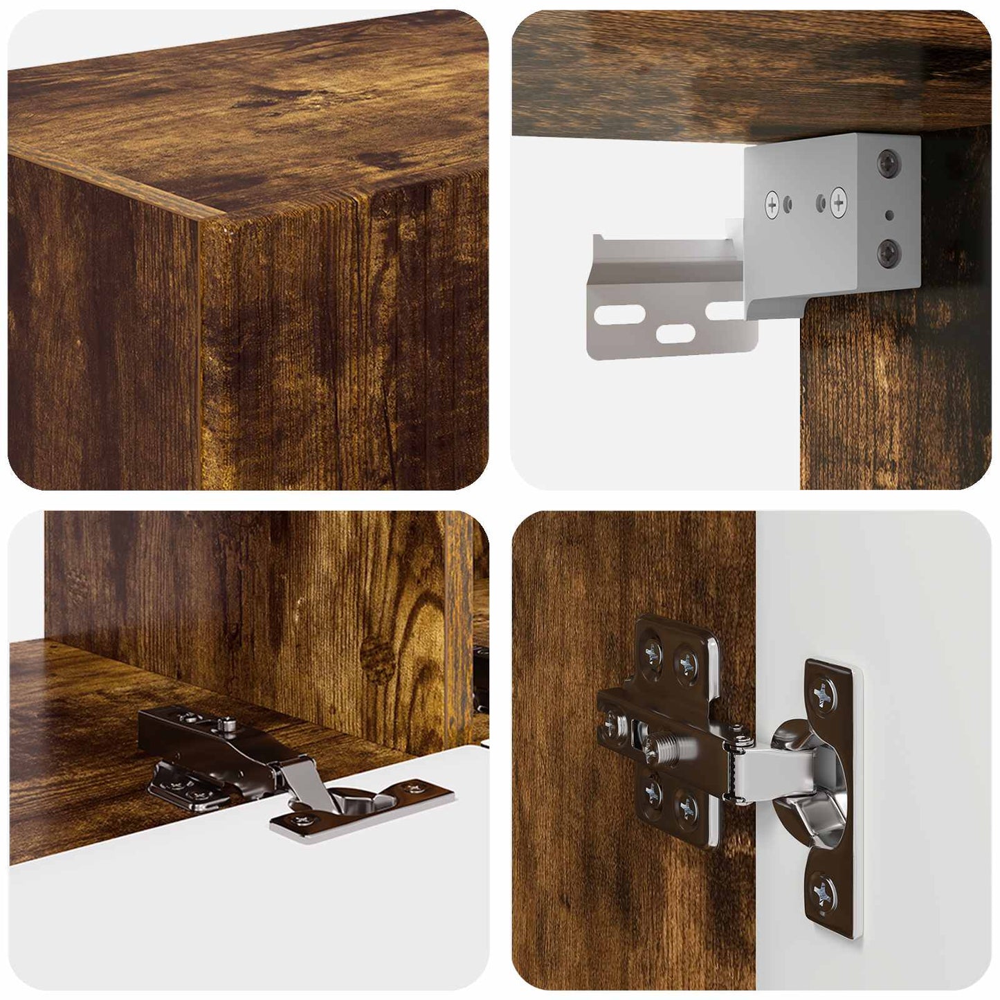 vidaXL Σετ επίπλου τηλεόρασης 4 pcs Καπνιστό Δρύς Επεξεργασμένο ξύλο