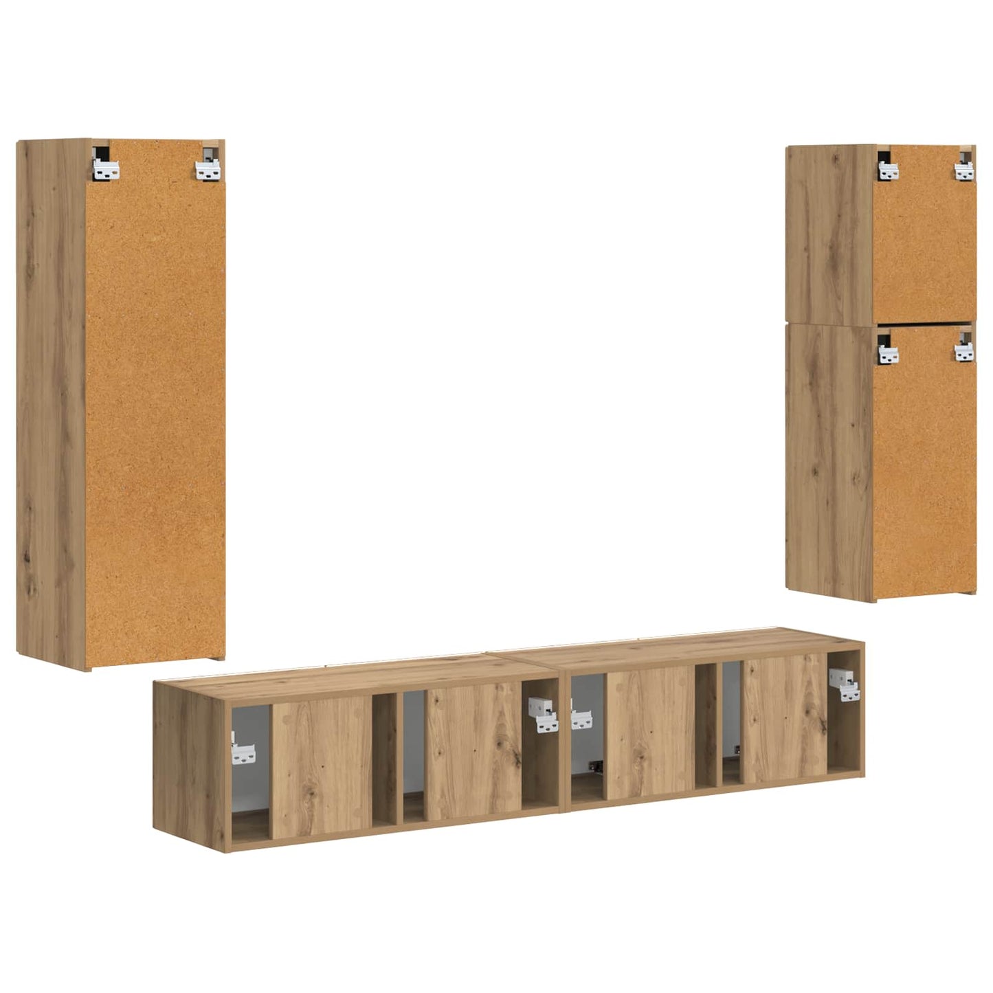 vidaXL Σετ επίπλου τηλεόρασης 4 pcs Artisan Oak Επεξεργασμένο ξύλο