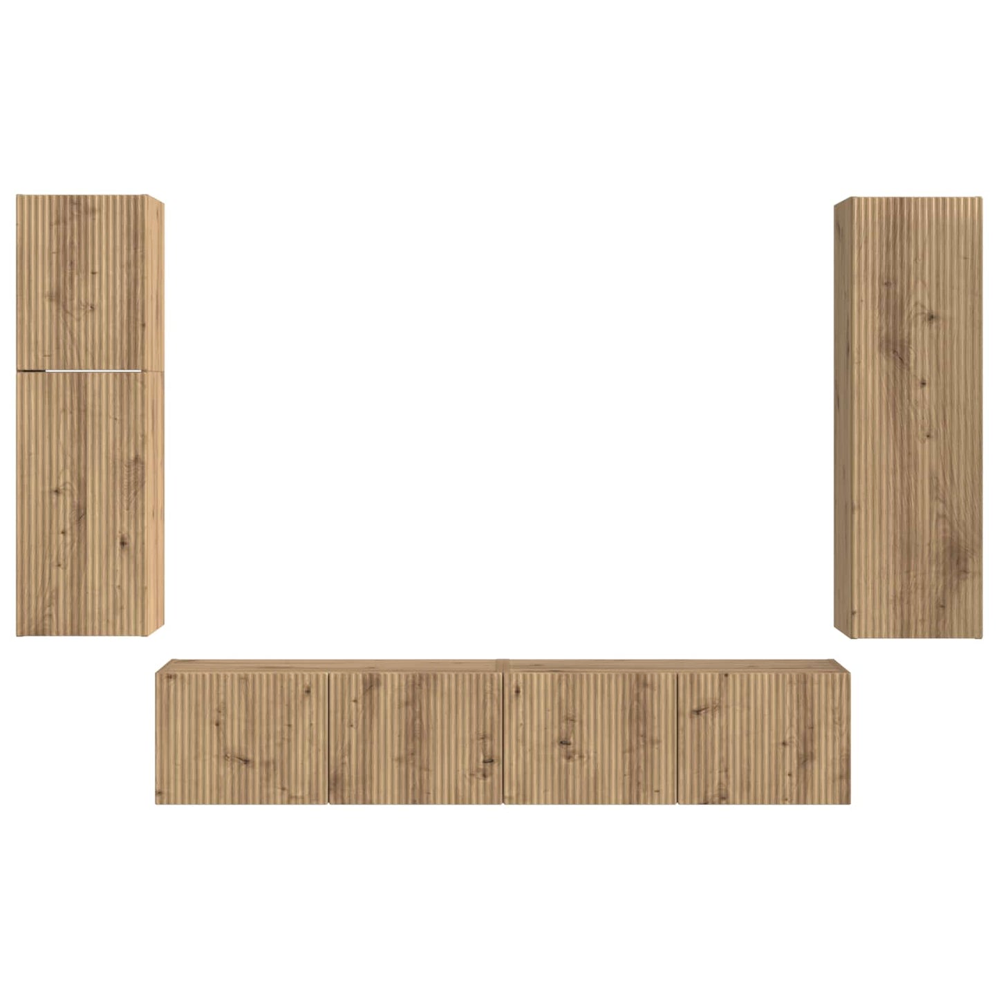 vidaXL Σετ επίπλου τηλεόρασης 4 pcs Artisan Oak Επεξεργασμένο ξύλο
