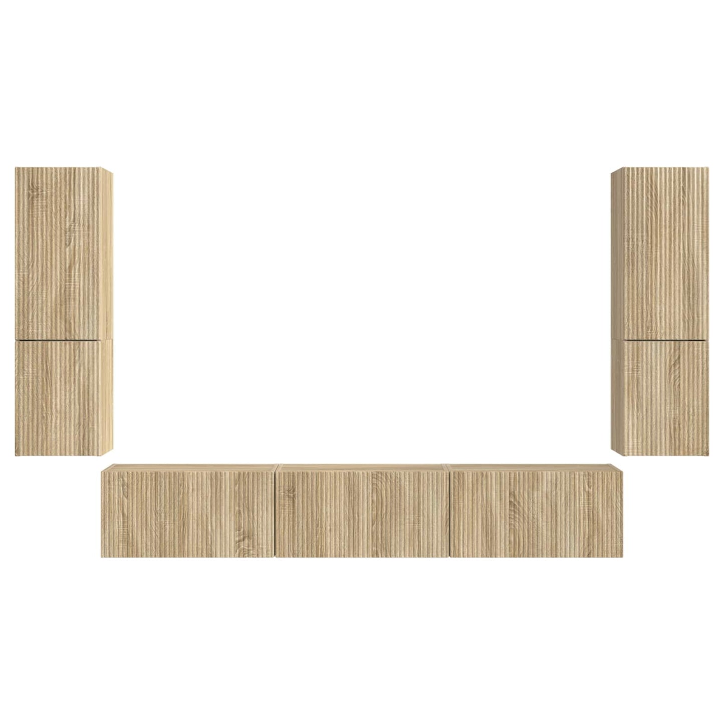 vidaXL Σετ επίπλου τηλεόρασης 4 pcs Δρύς Sonoma Επεξεργασμένο ξύλο