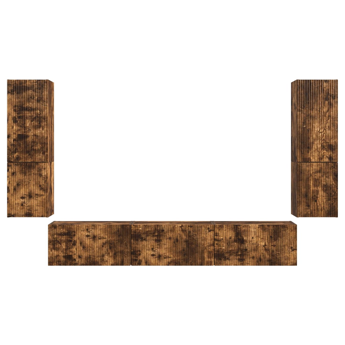 vidaXL Σετ επίπλου τηλεόρασης 4 pcs Καπνιστό Δρύς Επεξεργασμένο ξύλο