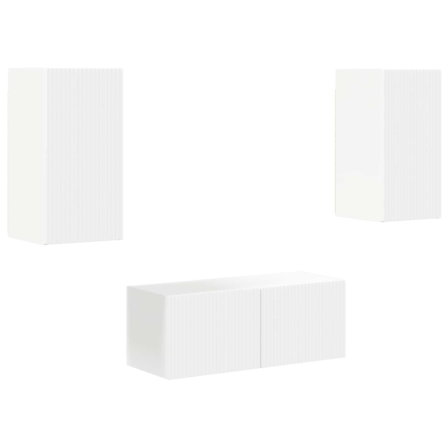 vidaXL Σετ επίπλου τηλεόρασης Επιτοίχιο 6 pcs Λευκό Επεξεργασμένο ξύλο