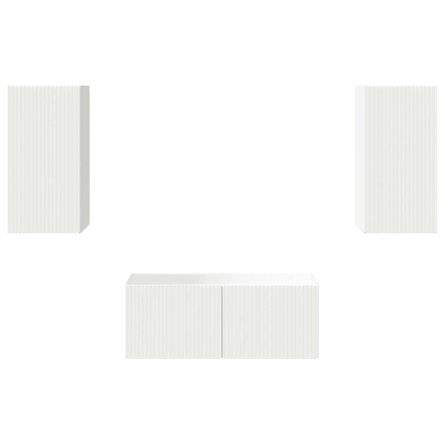 vidaXL Σετ επίπλου τηλεόρασης Επιτοίχιο 6 pcs Λευκό Επεξεργασμένο ξύλο