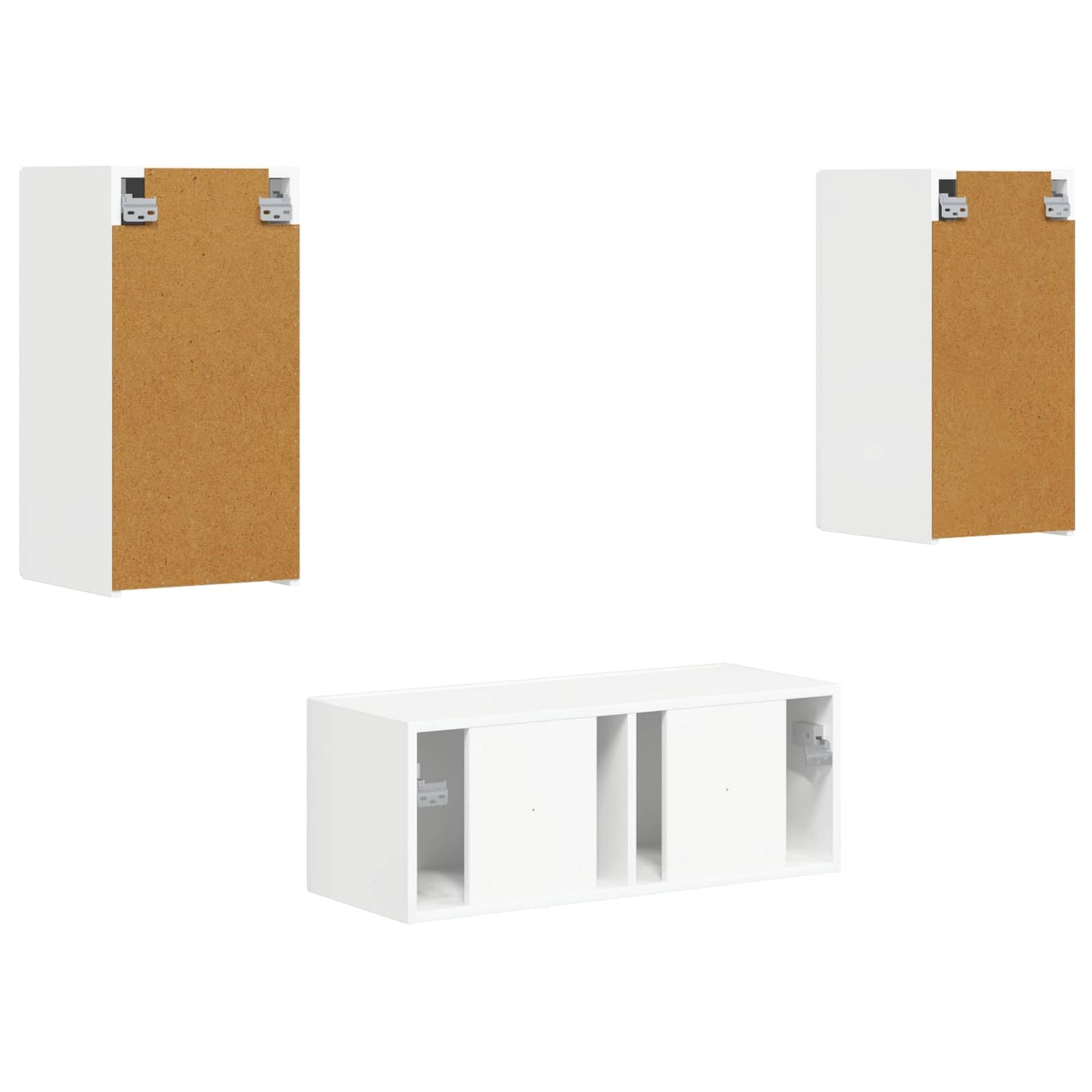 vidaXL Σετ επίπλου τηλεόρασης Επιτοίχιο 6 pcs Υψηλής γυαλάδας λευκό