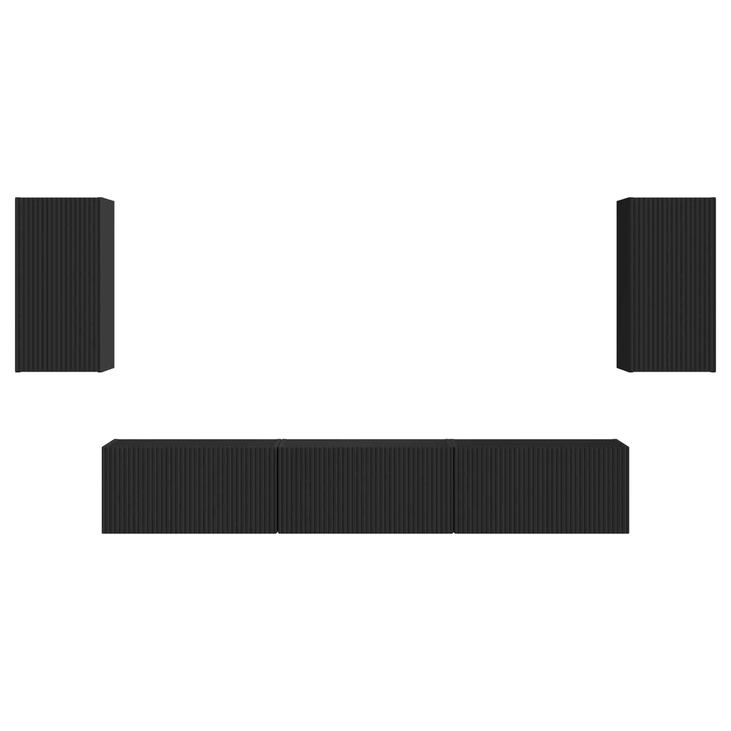 vidaXL Σετ επίπλου τηλεόρασης Επιτοίχιο 3 pcs Μαύρο Επεξεργασμένο ξύλο