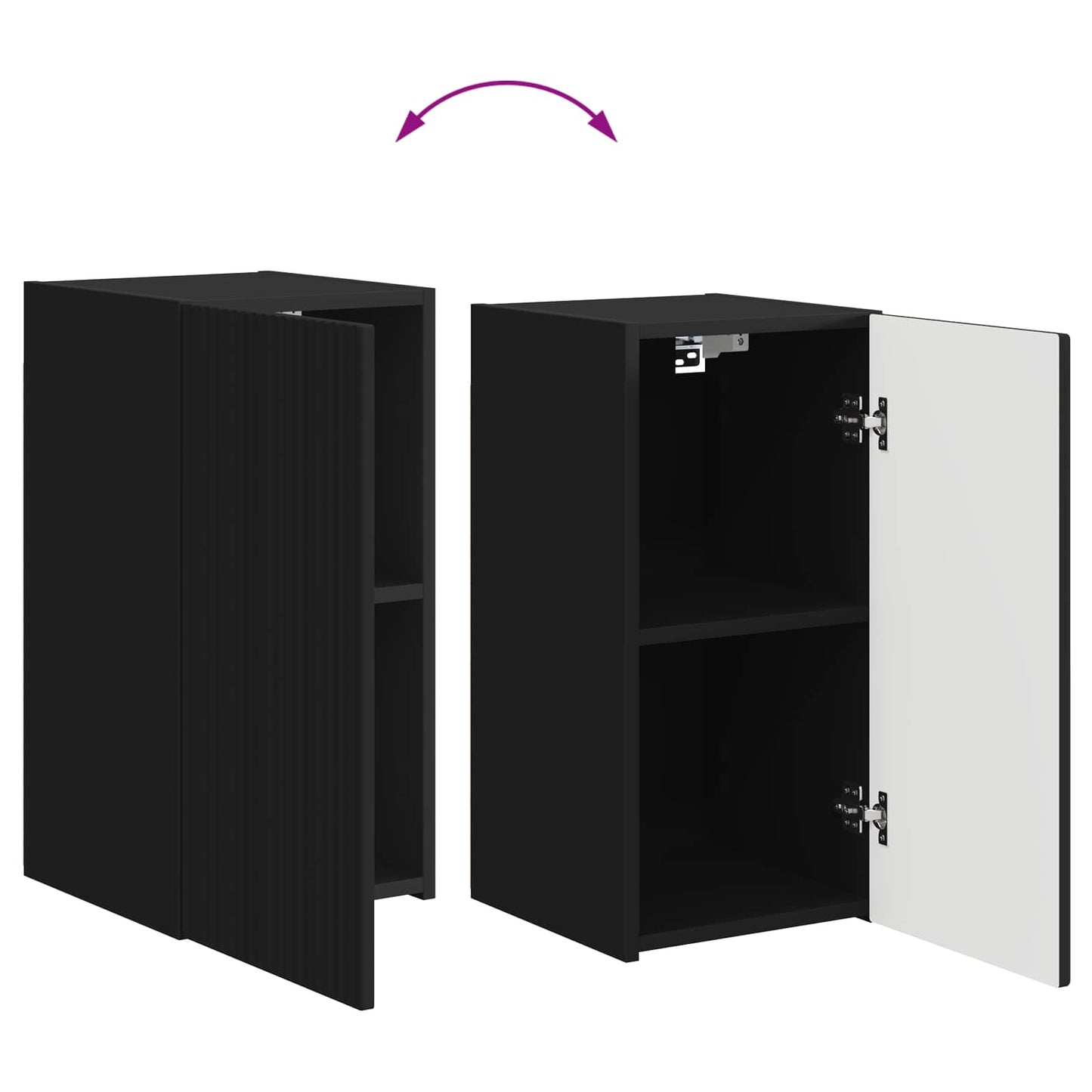 vidaXL Σετ επίπλου τηλεόρασης Επιτοίχιο 3 pcs Μαύρο Επεξεργασμένο ξύλο