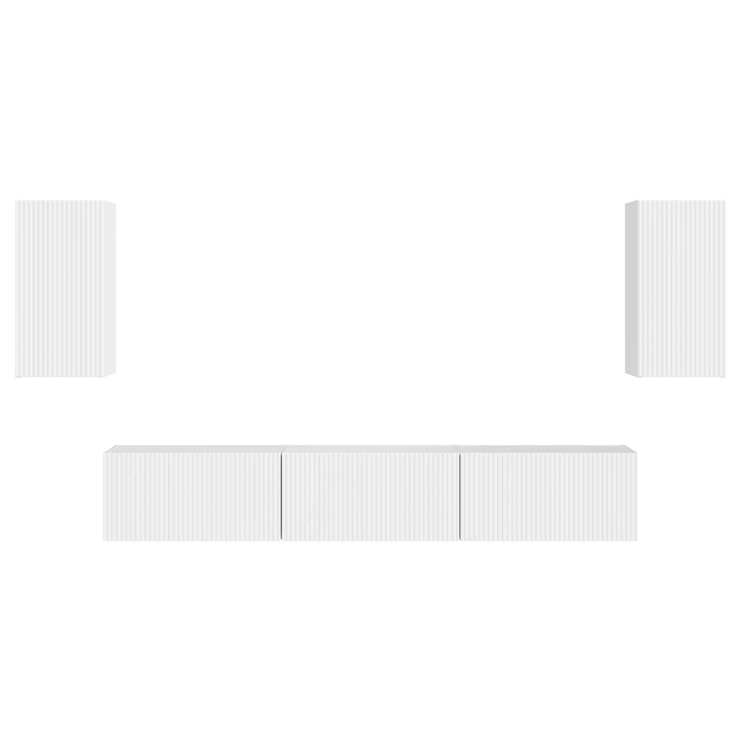 vidaXL Σετ επίπλου τηλεόρασης Επιτοίχιο 3 pcs Υψηλής γυαλάδας λευκό