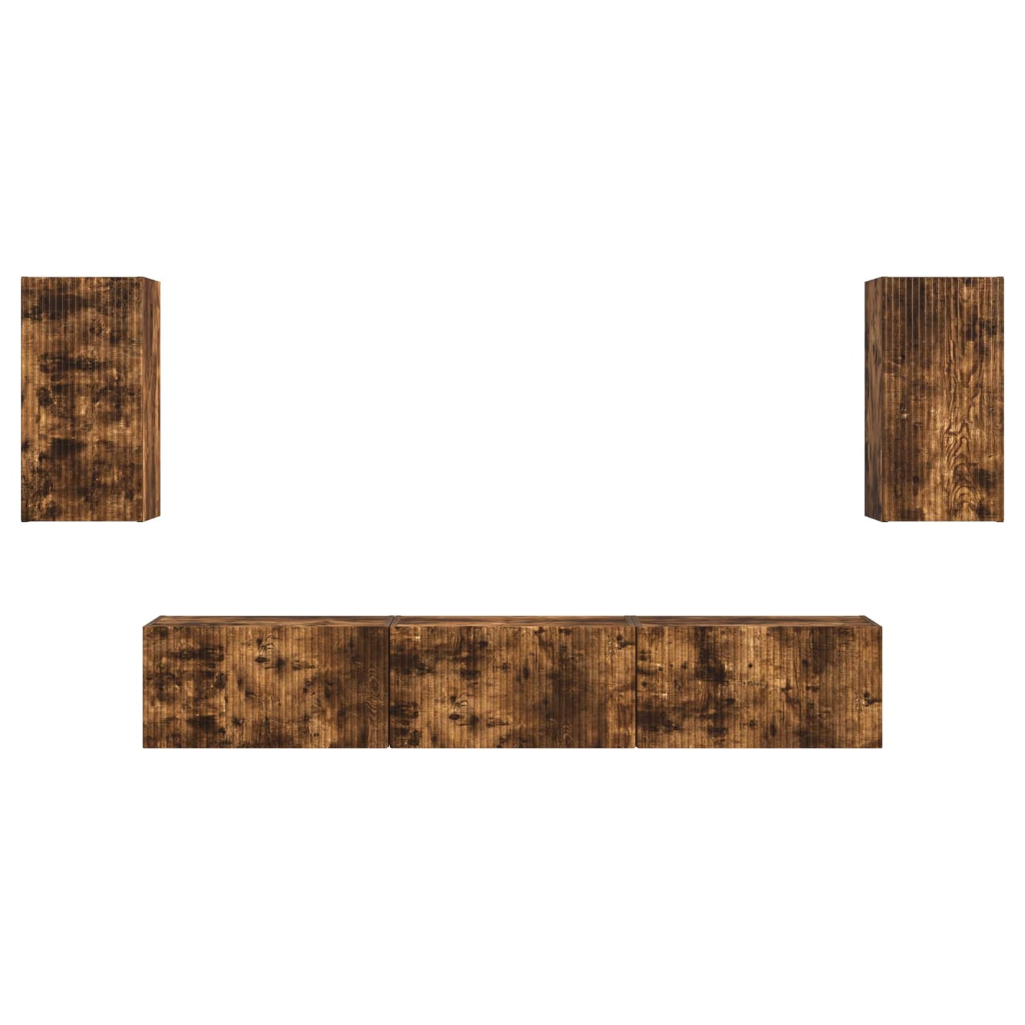 vidaXL Σετ επίπλου τηλεόρασης 3 pcs Καπνιστό Δρύς Επεξεργασμένο ξύλο