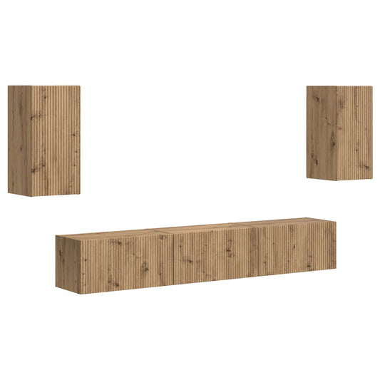 vidaXL Σετ επίπλου τηλεόρασης 3 pcs Artisan Oak Επεξεργασμένο ξύλο