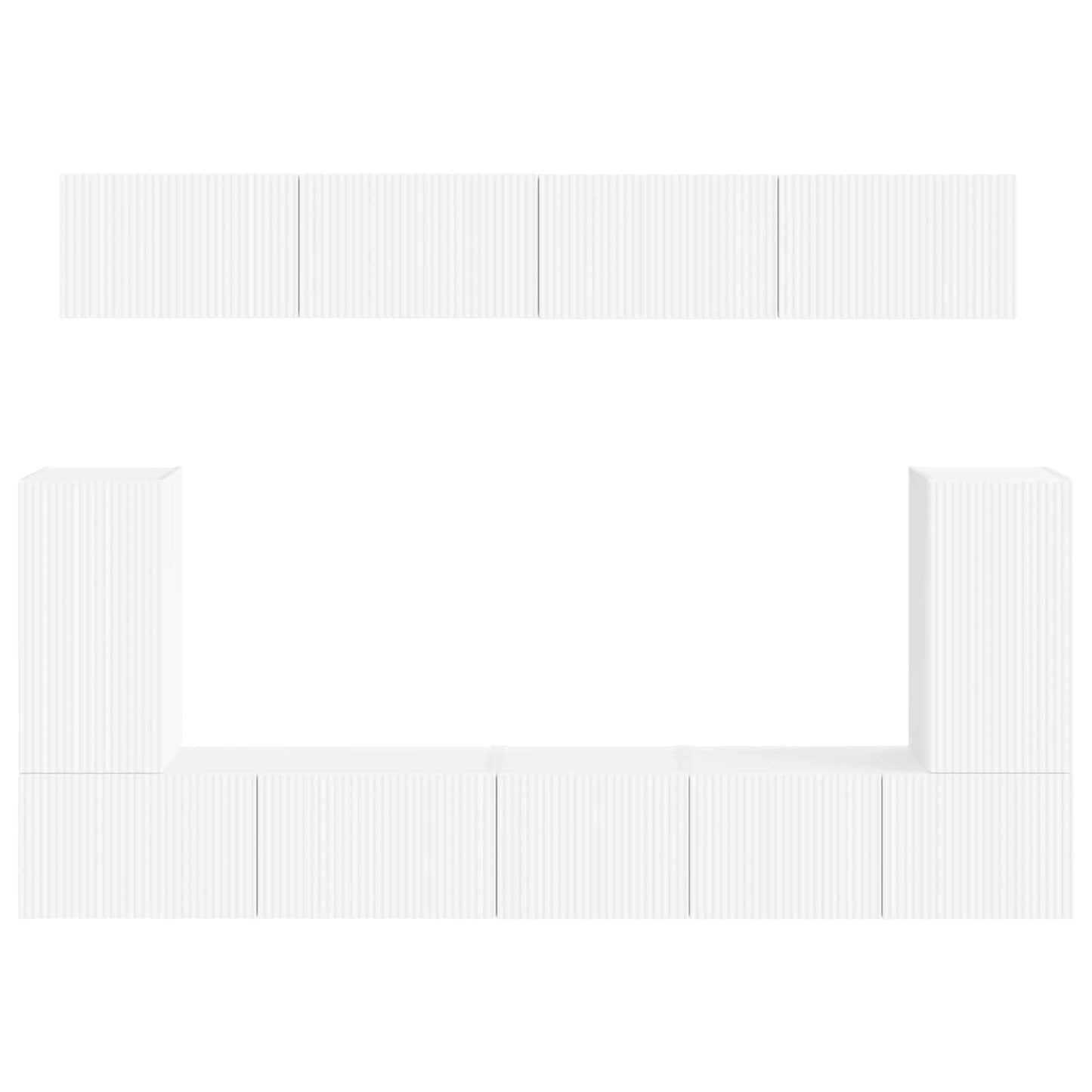 vidaXL Σετ επίπλου τηλεόρασης Επιτοίχιο 5 pcs Λευκό Επεξεργασμένο ξύλο