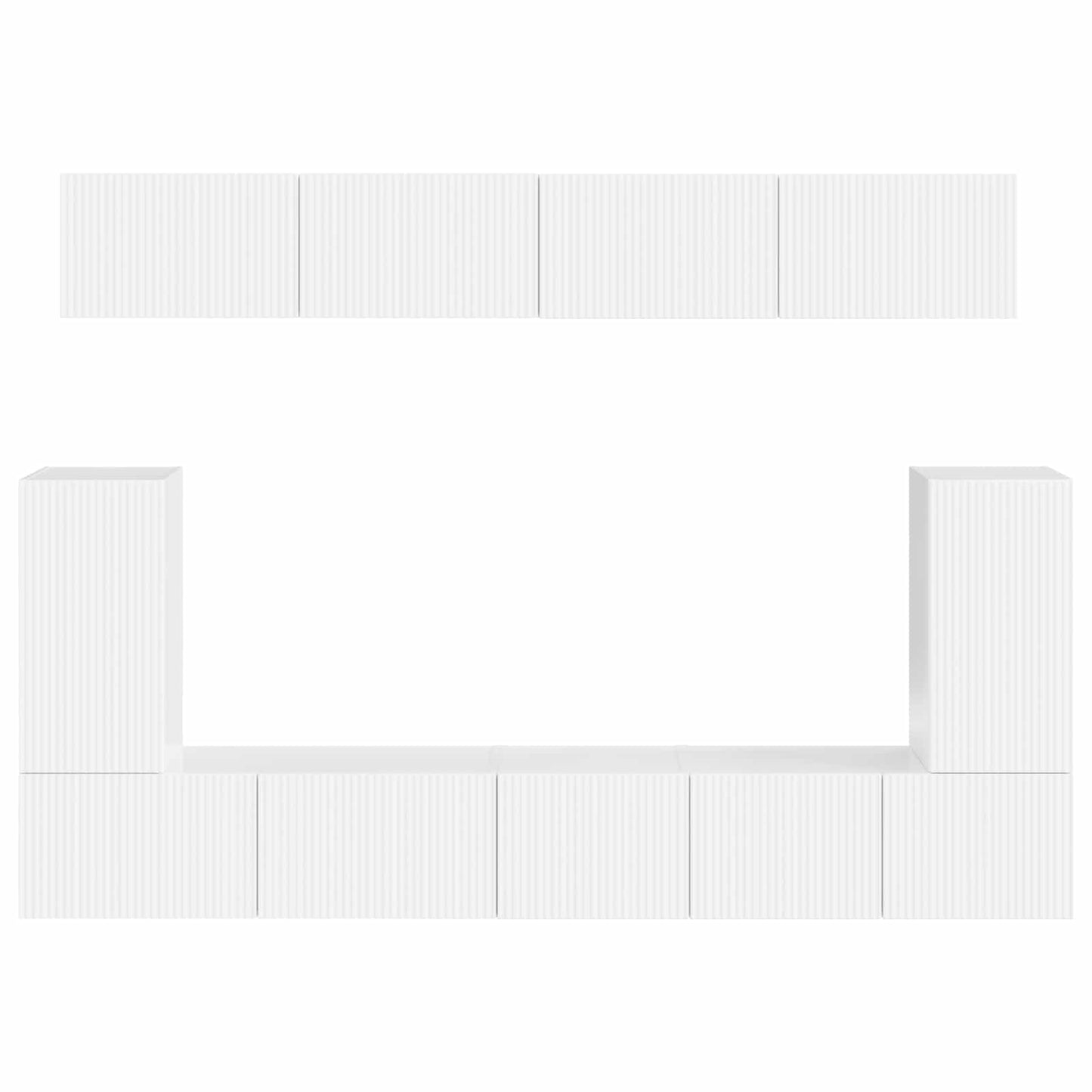 vidaXL Σετ επίπλου τηλεόρασης Επιτοίχιο 5 pcs Υψηλής γυαλάδας λευκό