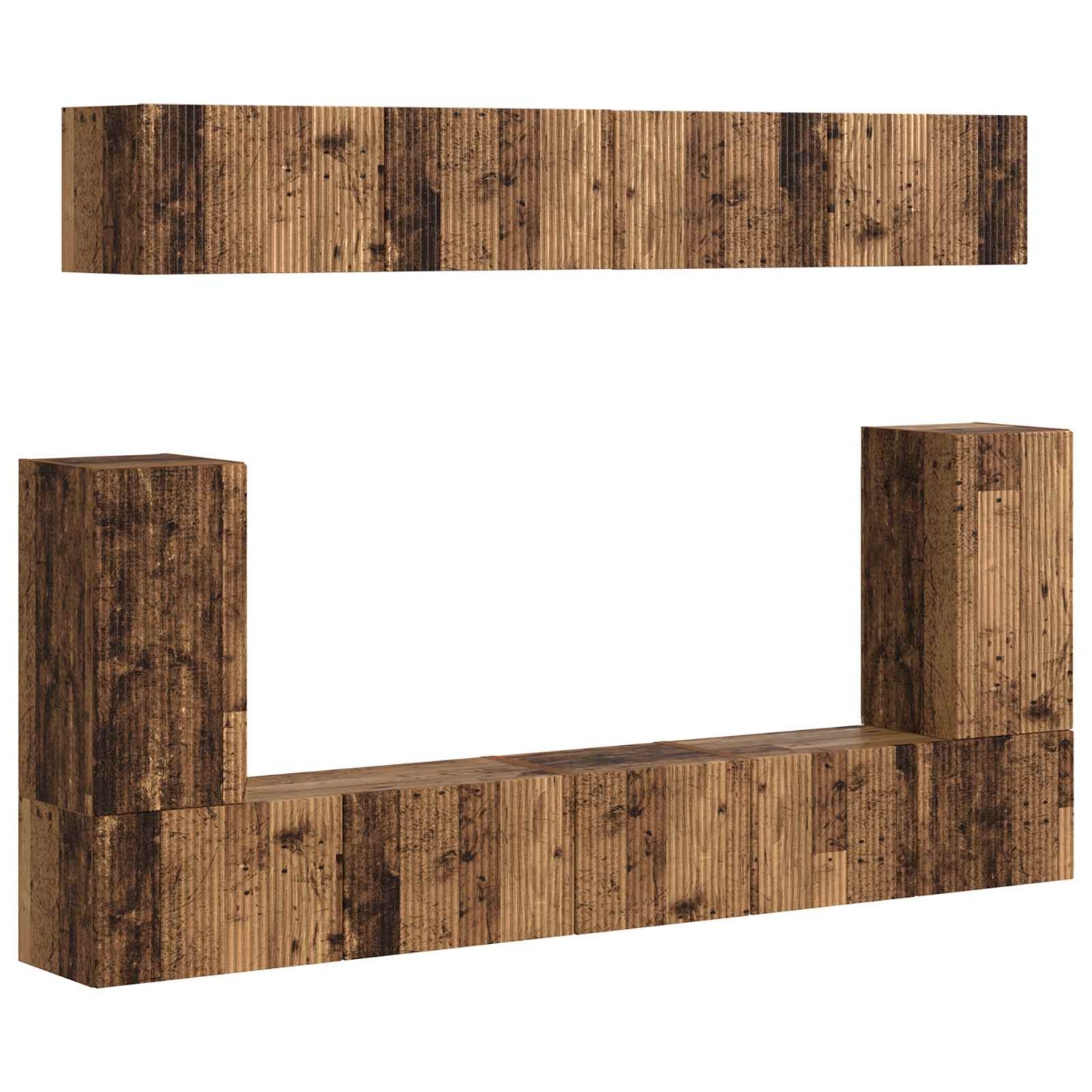 vidaXL Σετ επίπλου τηλεόρασης 5 pcs Παλιό ξύλο Επεξεργασμένο ξύλο