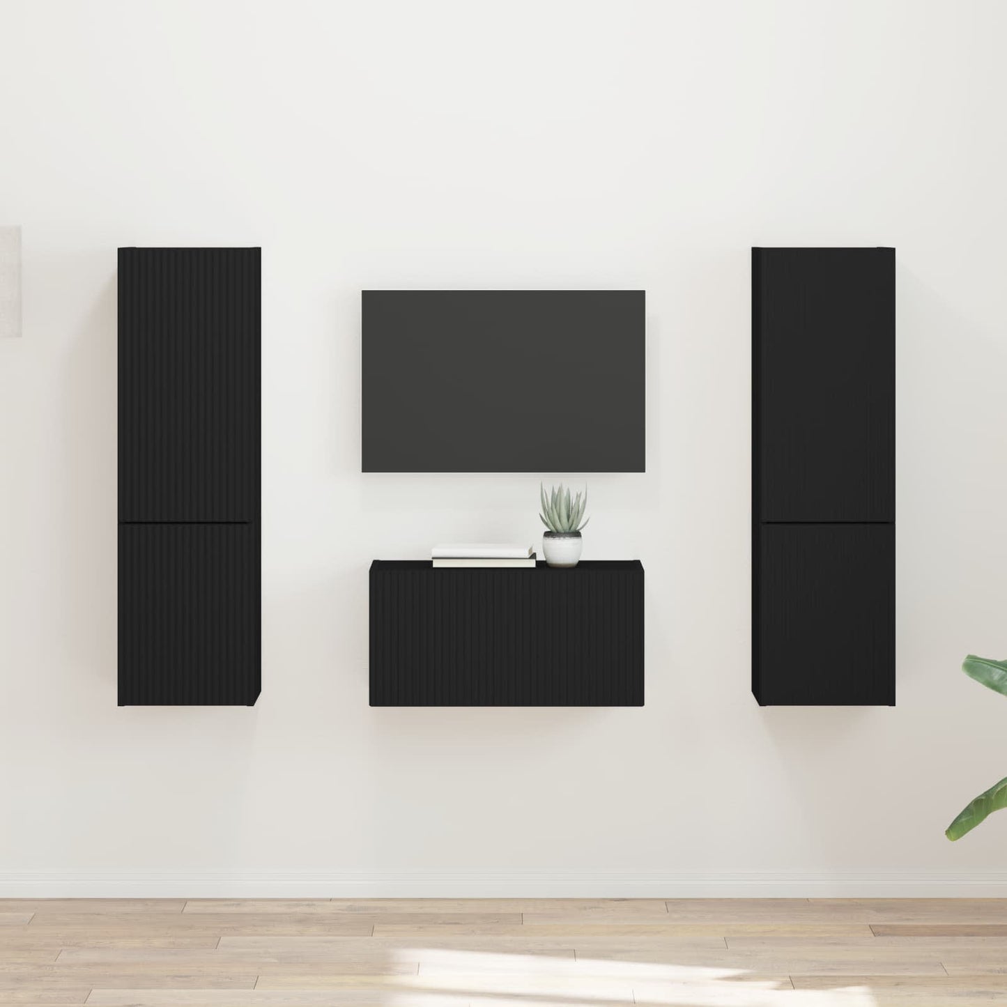 vidaXL 3 pcs Μαύρο