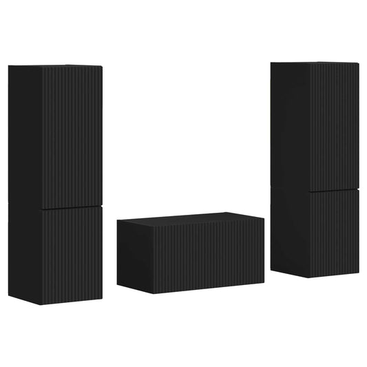 vidaXL Σετ επίπλου τηλεόρασης 5 pcs Μαύρο Επεξεργασμένο ξύλο