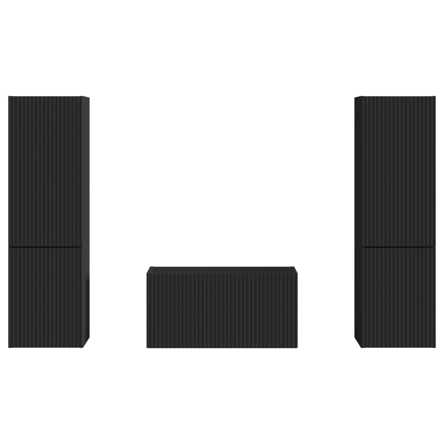 vidaXL 3 pcs Μαύρο