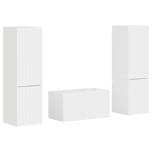 vidaXL 3 pcs Υψηλής γυαλάδας λευκό