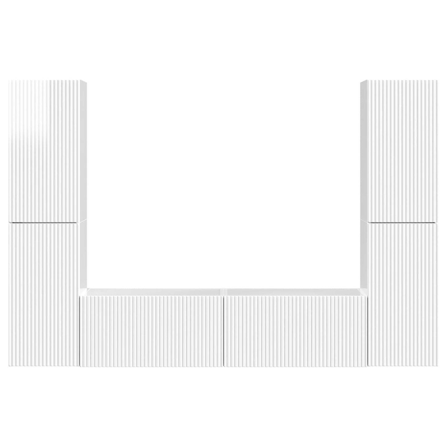 vidaXL 3 pcs Υψηλής γυαλάδας λευκό