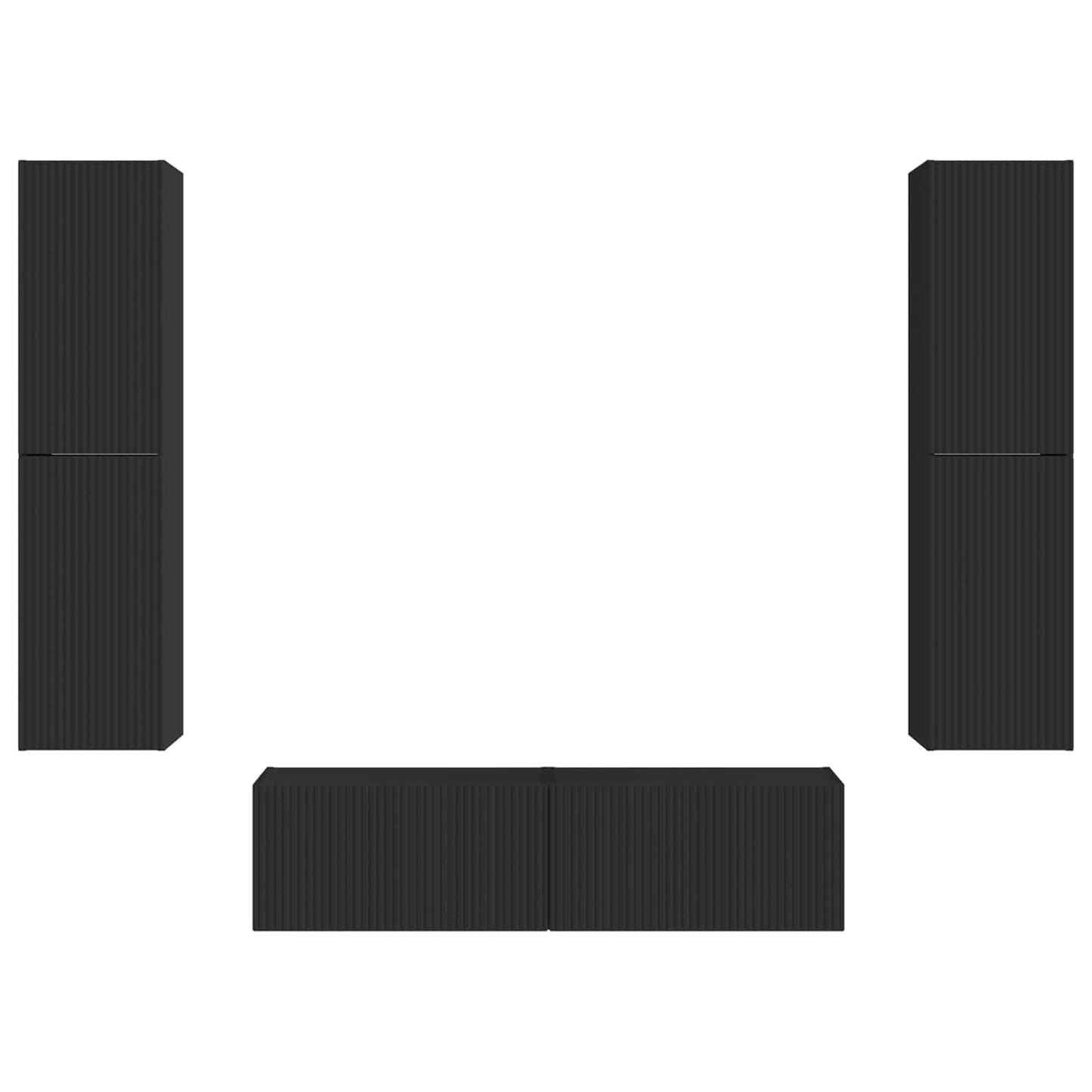 vidaXL 3 pcs Μαύρο