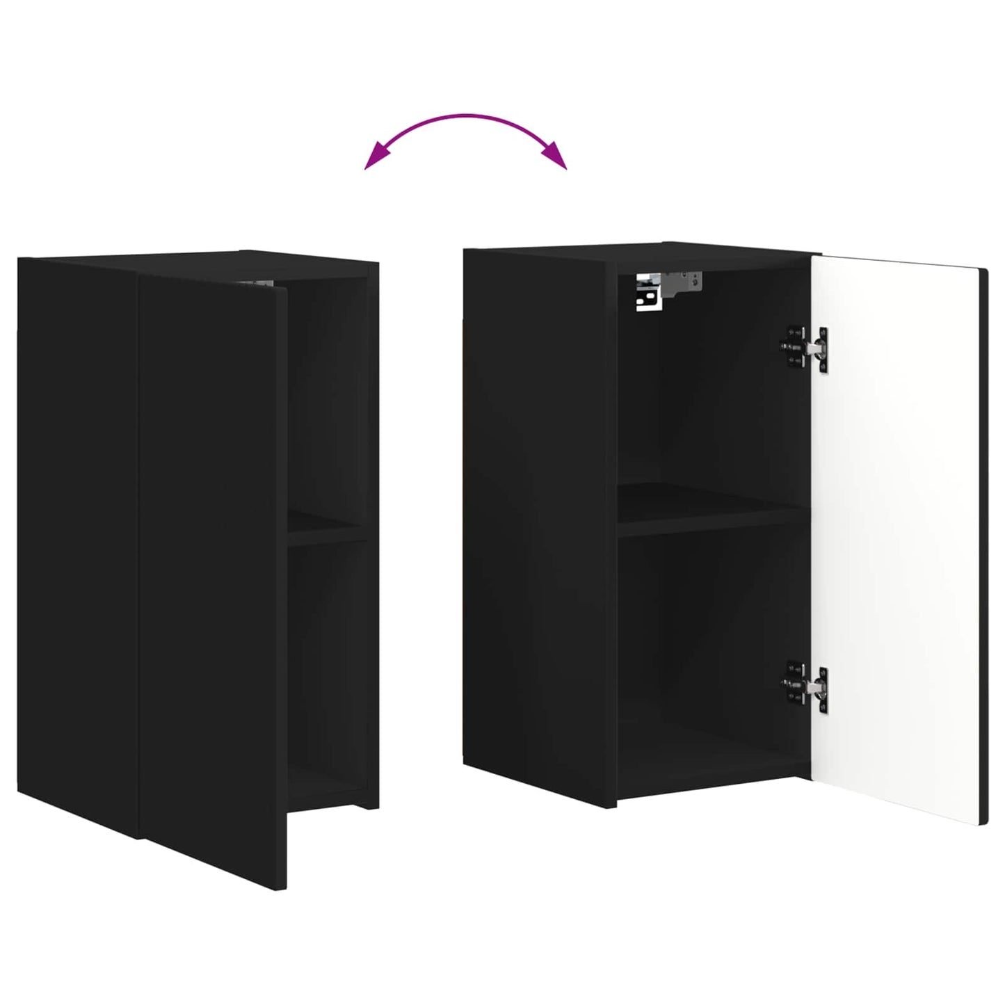 vidaXL 3 pcs Μαύρο