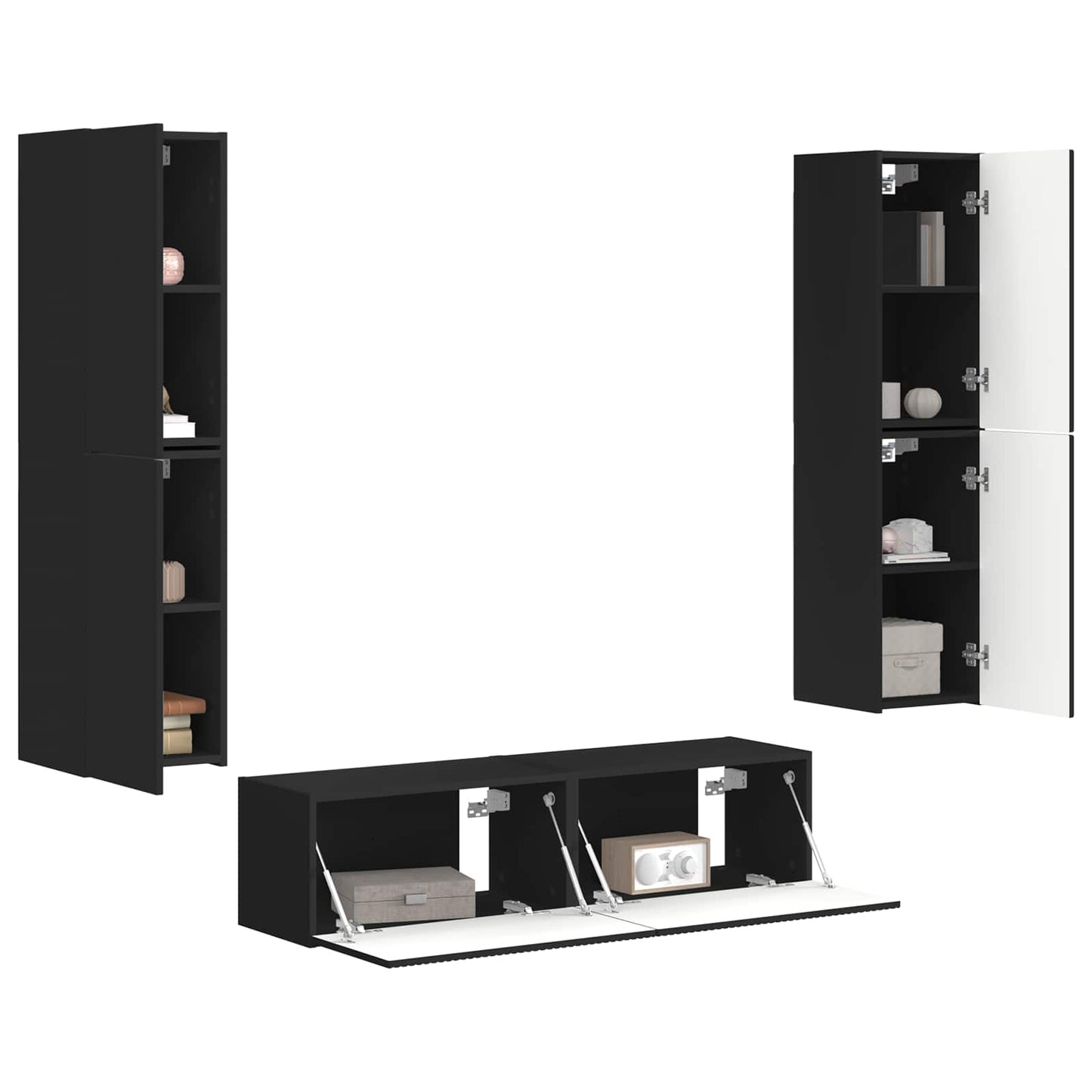 vidaXL 3 pcs Μαύρο