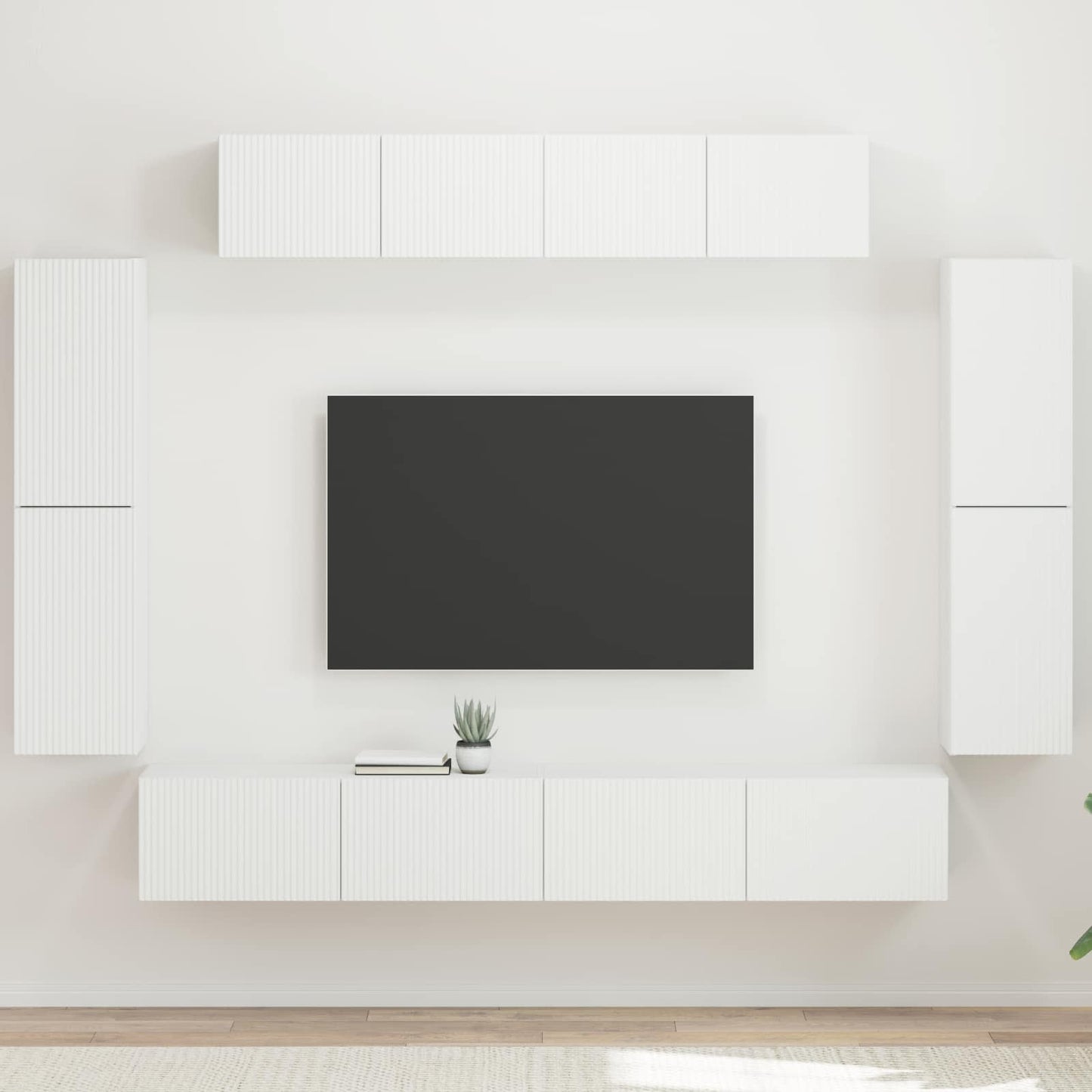 vidaXL Ντουλάπι TV 8 τμχ. Λευκό