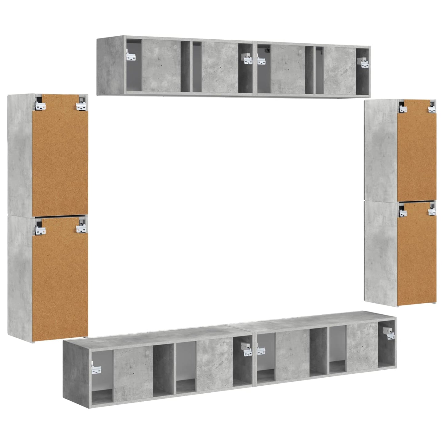 vidaXL Ντουλάπι TV 4 pcs Σκυρόδεμα Γκρι