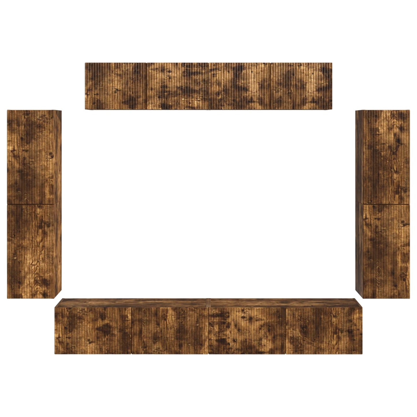 vidaXL Ντουλάπι TV 4 pcs Καπνιστό Δρύς