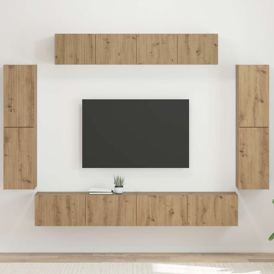vidaXL Ντουλάπι TV 4 pcs Artisan Oak