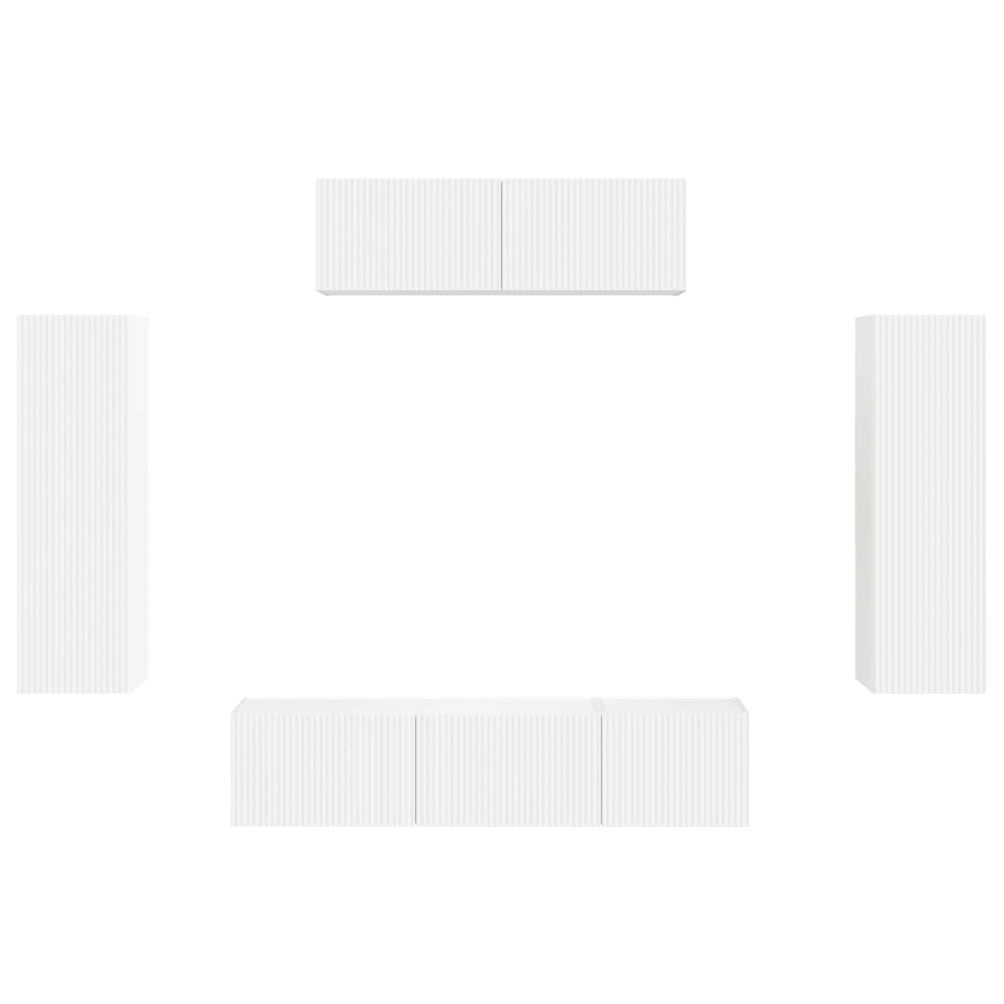 vidaXL Ντουλάπι TV 3 pcs Λευκό