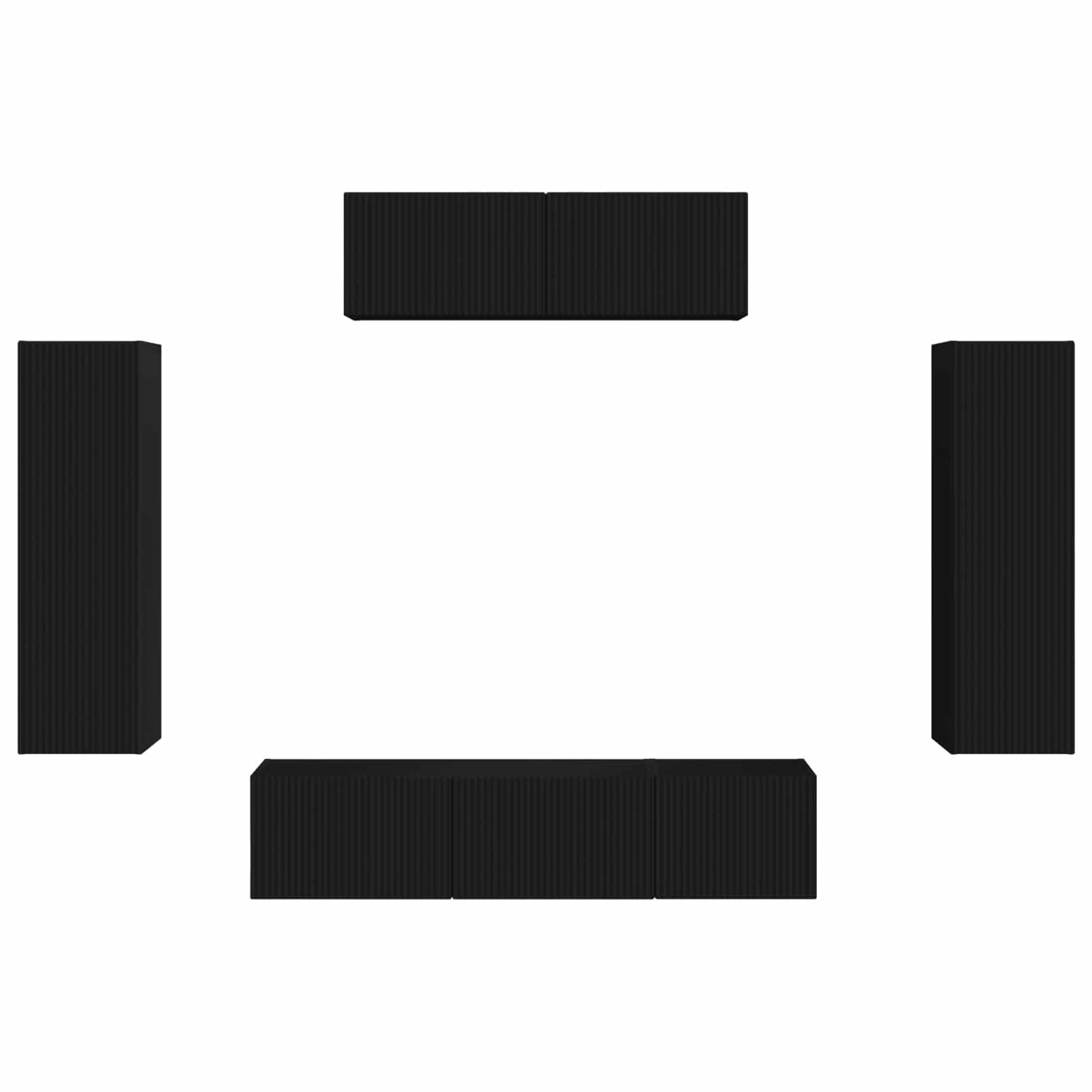 vidaXL Ντουλάπι TV 3 pcs Μαύρο