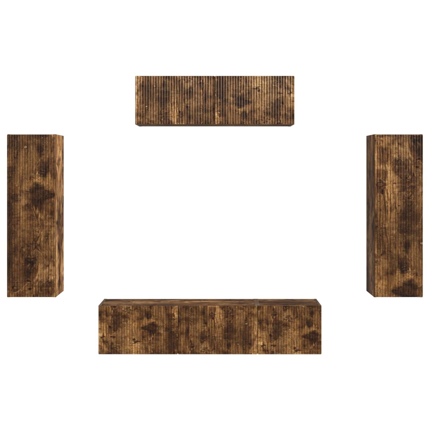 vidaXL Ντουλάπι TV 3 pcs Καπνιστό Δρύς