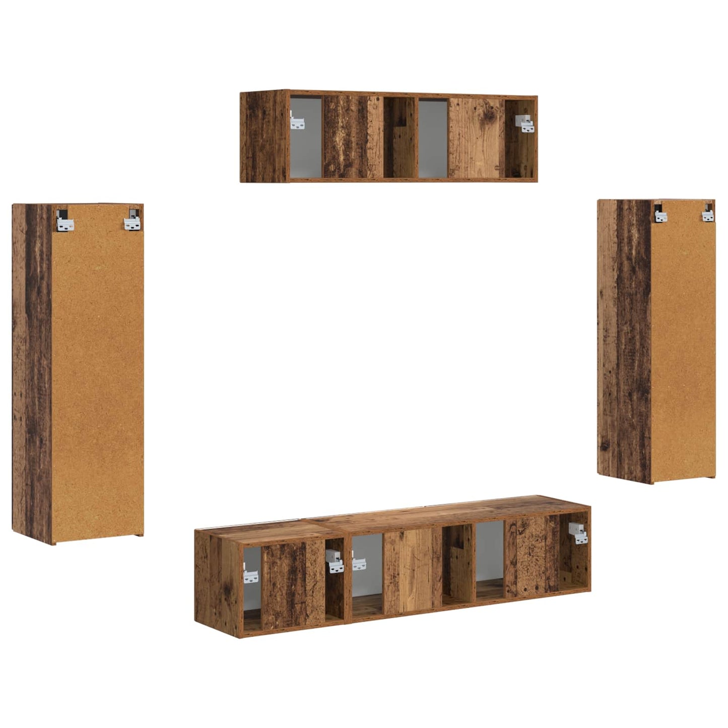 vidaXL Ντουλάπι TV 3 pcs Παλιό ξύλο