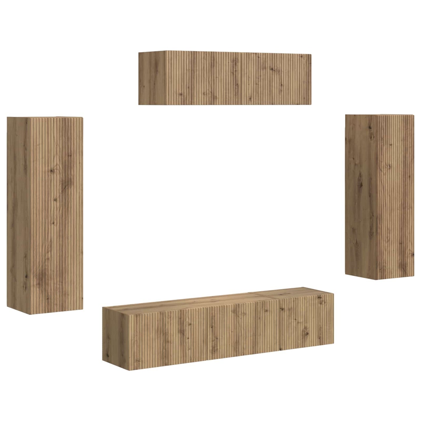 vidaXL Ντουλάπι TV 3 pcs Artisan Oak