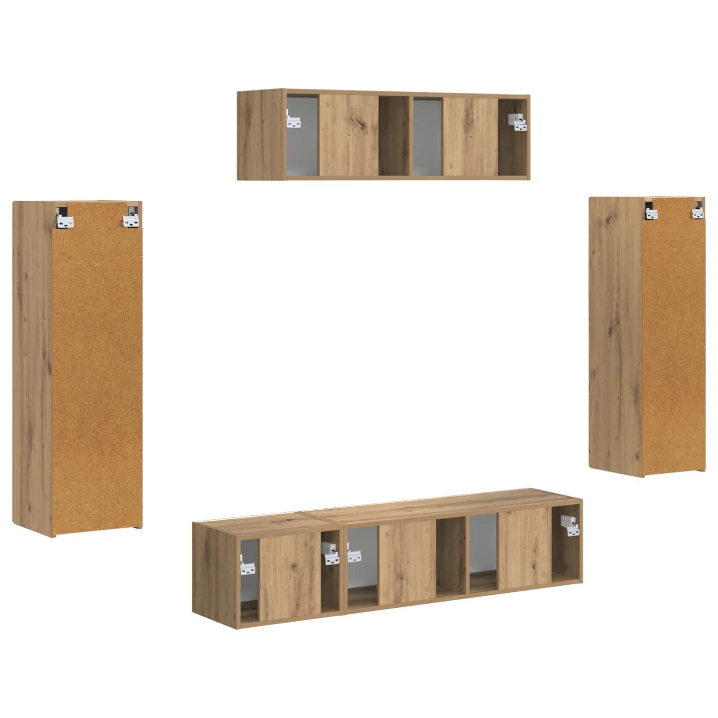 vidaXL Ντουλάπι TV 3 pcs Artisan Oak
