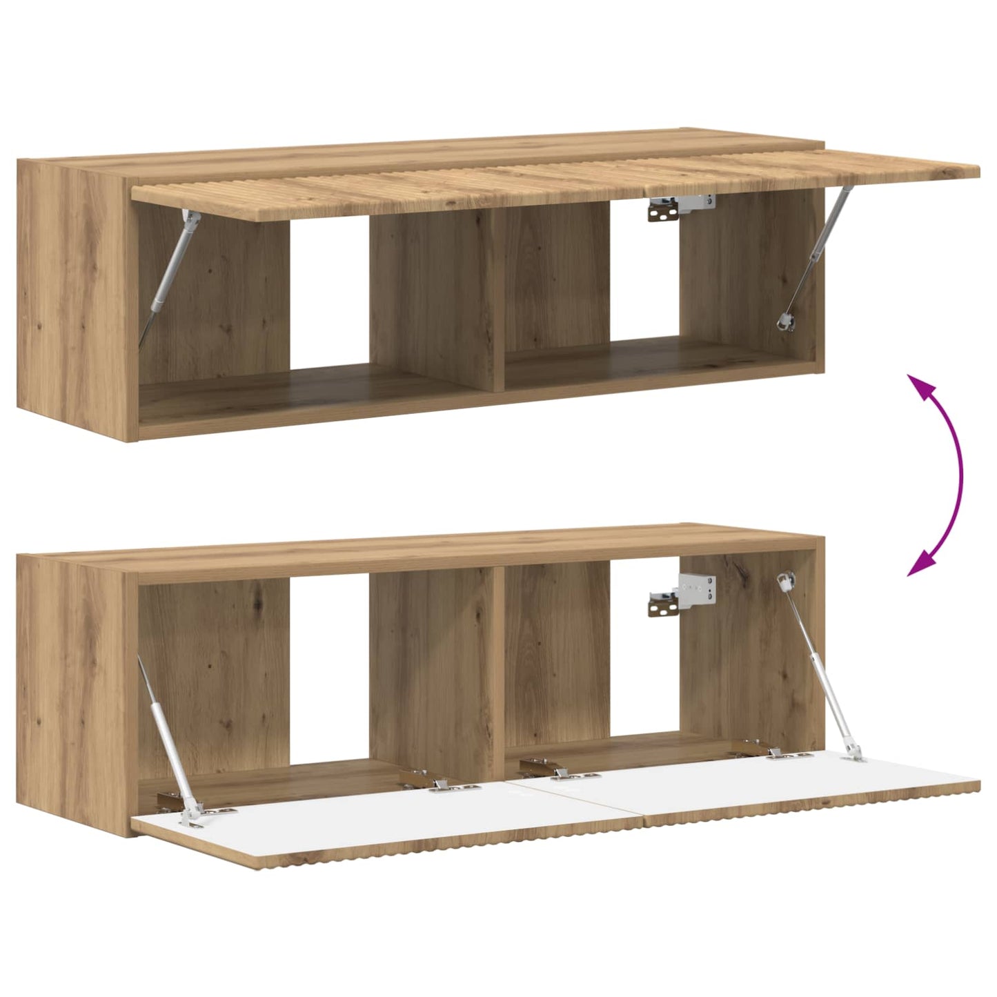 vidaXL Ντουλάπι TV 3 pcs Artisan Oak