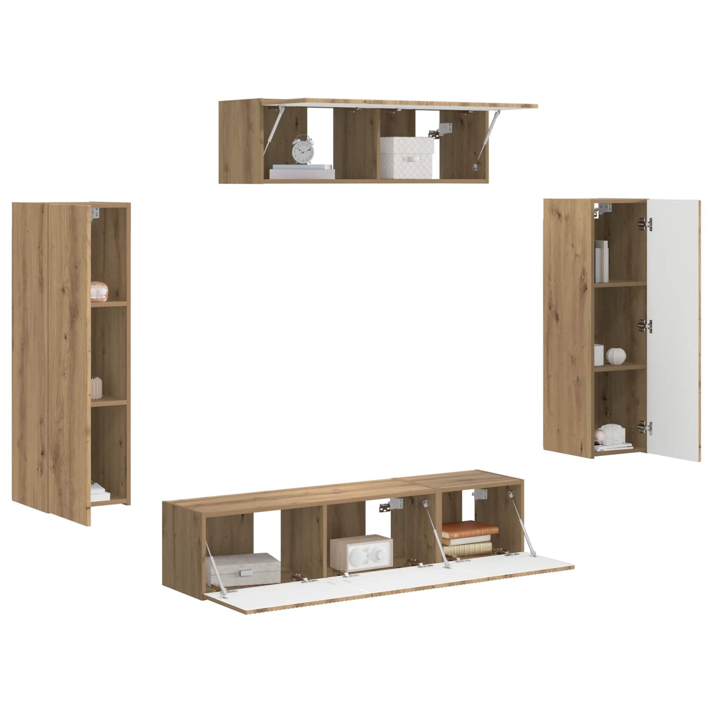 vidaXL Ντουλάπι TV 3 pcs Artisan Oak