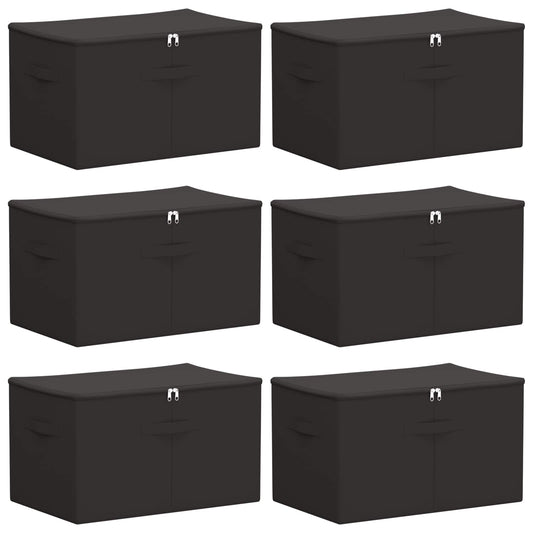 vidaXL Κουτί αποθήκευσης 6 pcs Ανθρακί 55 x 35 x 32 εκ. Ύφασμα