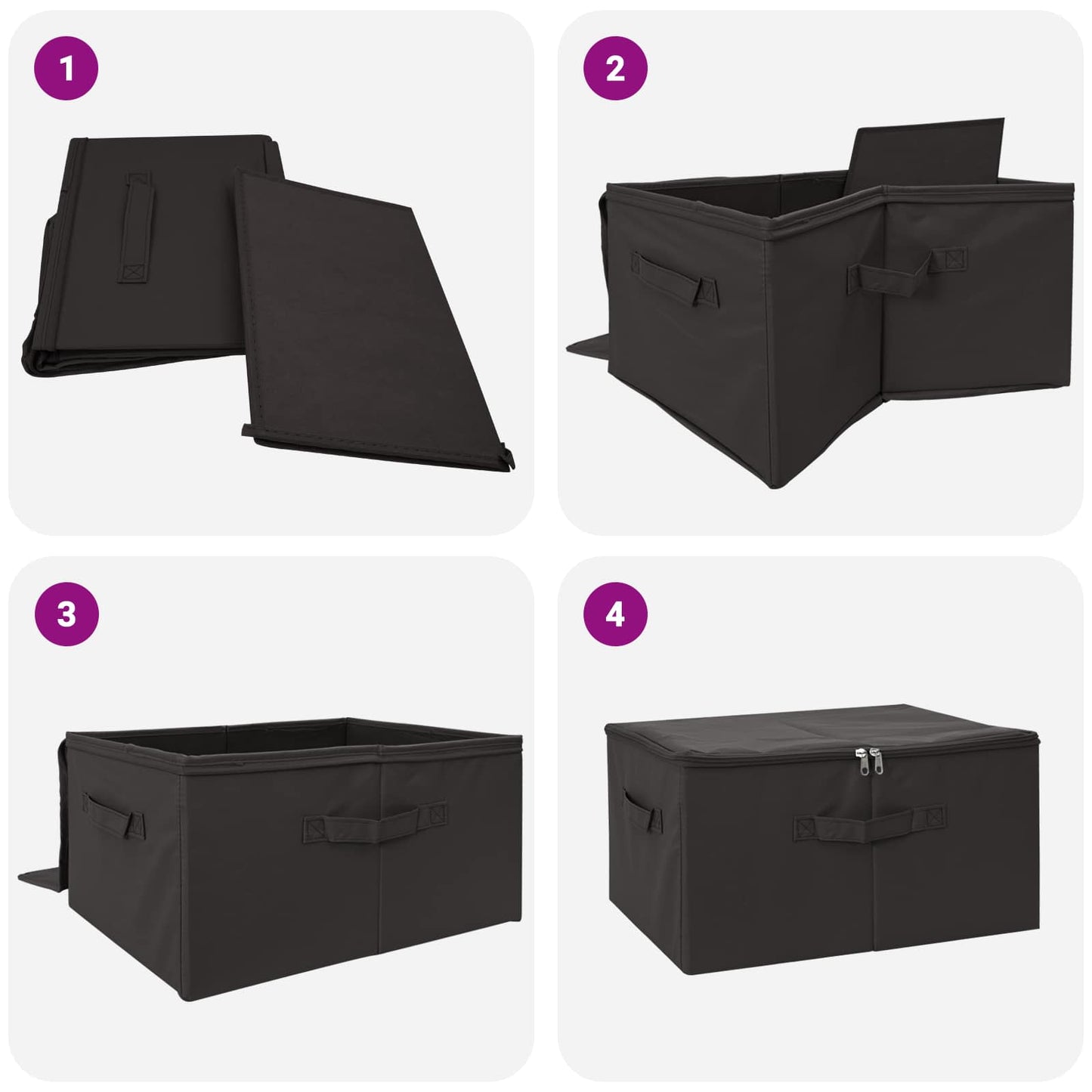 vidaXL Κουτί αποθήκευσης 24 pcs Ανθρακί 55 x 35 x 32 εκ. Ύφασμα